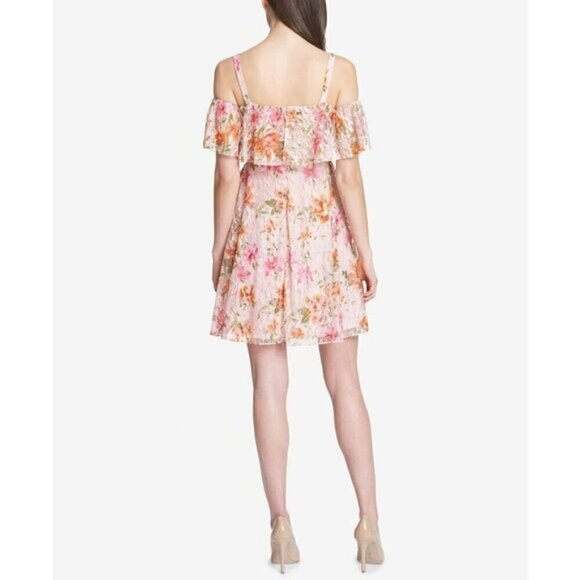 KENSIE Floral Lace Cold-Shoulder Dress NWT 2 - Picture 6 of 6